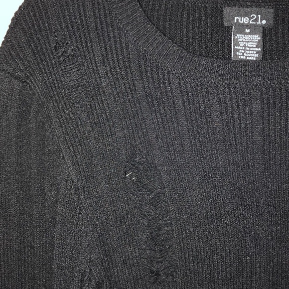 Distressed Crop Sweater - Picture 3 of 7